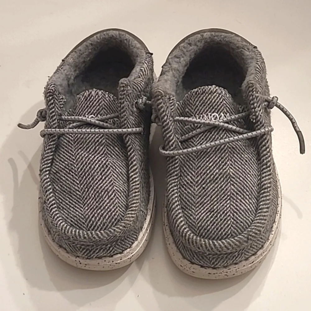 Bruno Marc Slip-On Fur Casual Loafer Unisex Knit Canvas Moccasin Sneaker Sz 9